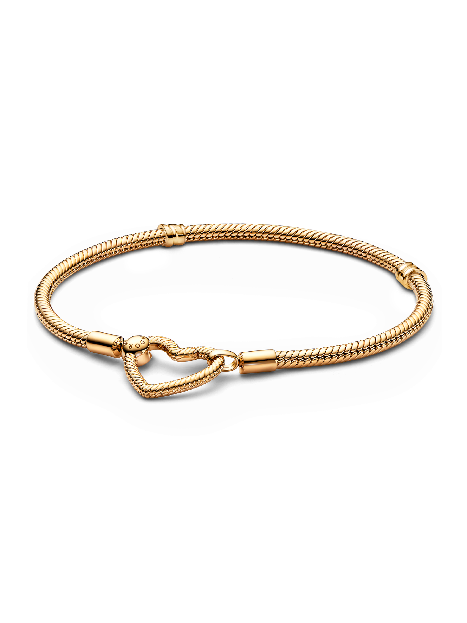 Pandora Moments snake chain-armband met hartsluiting