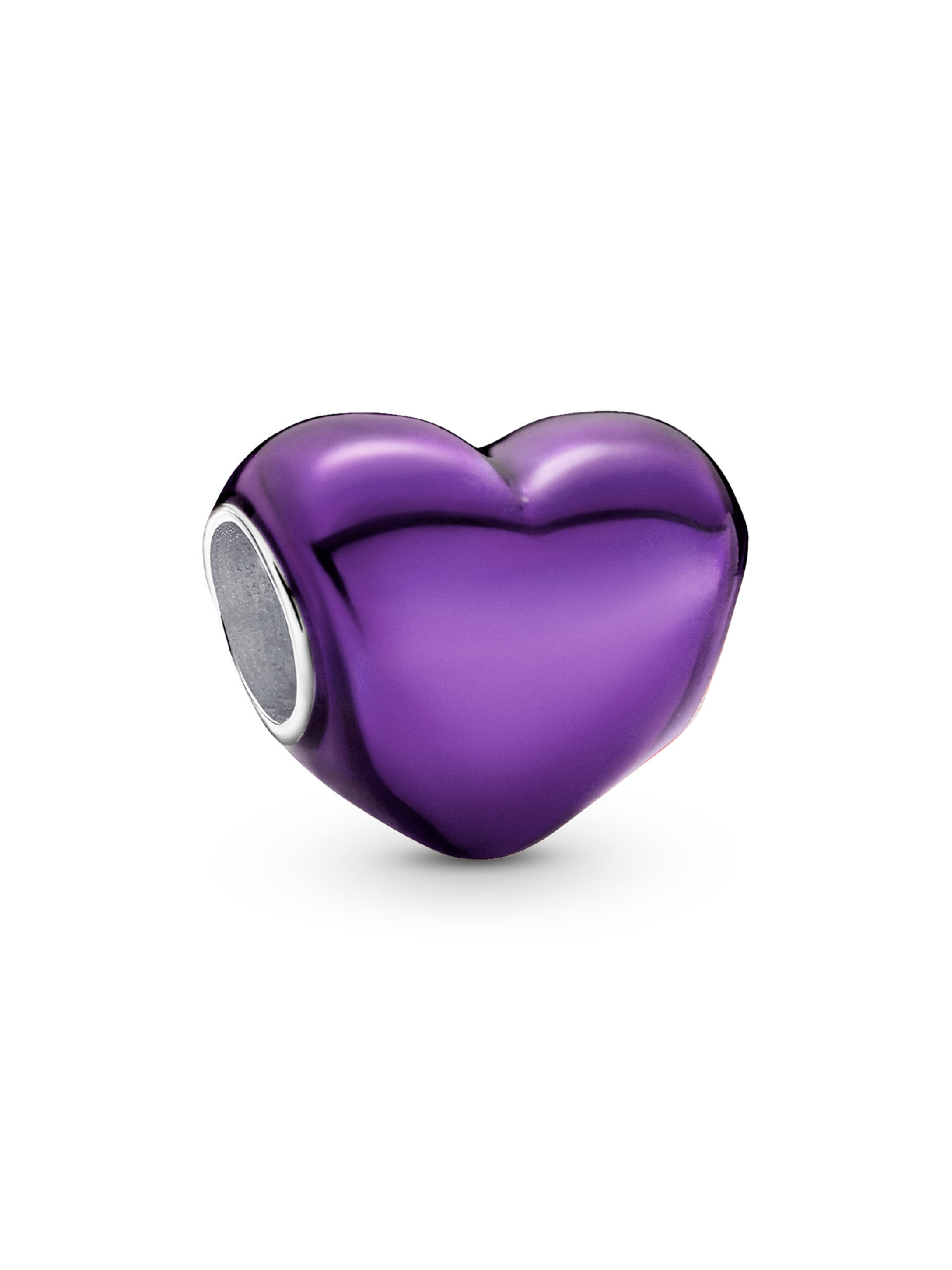Metallic Purple Heart Charm