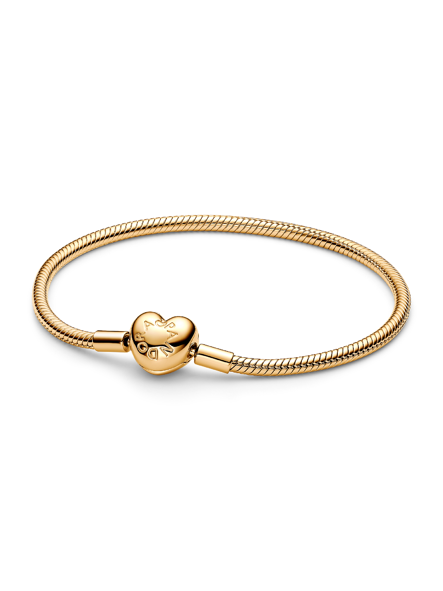 Pandora Moments Snake Chain-armband met hartsluiting