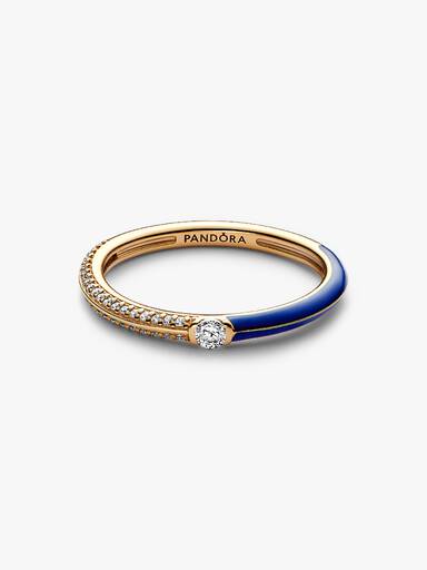 Pandora ME Pavé & Blauwe Dubbele Ring