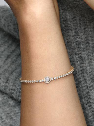 Sprankelende Halo Tennis Armband
