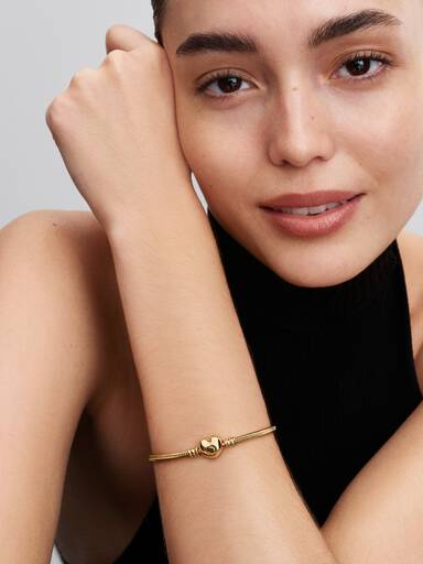 Pandora Moments Snake Chain Armband met Hartsluiting