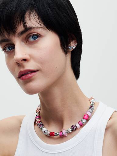 Minibedel van roze muranoglas