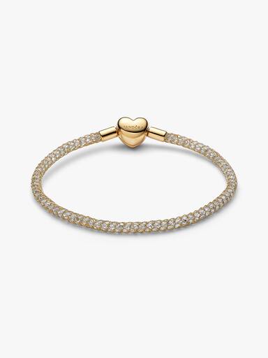 Sprankelende Mesh Armband met Hartsluiting
