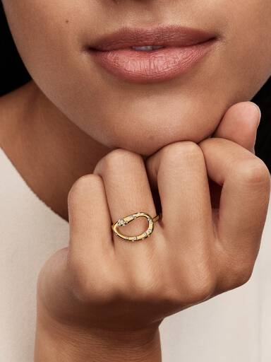 Organisch Gevormde Steengezette Statement Ring
