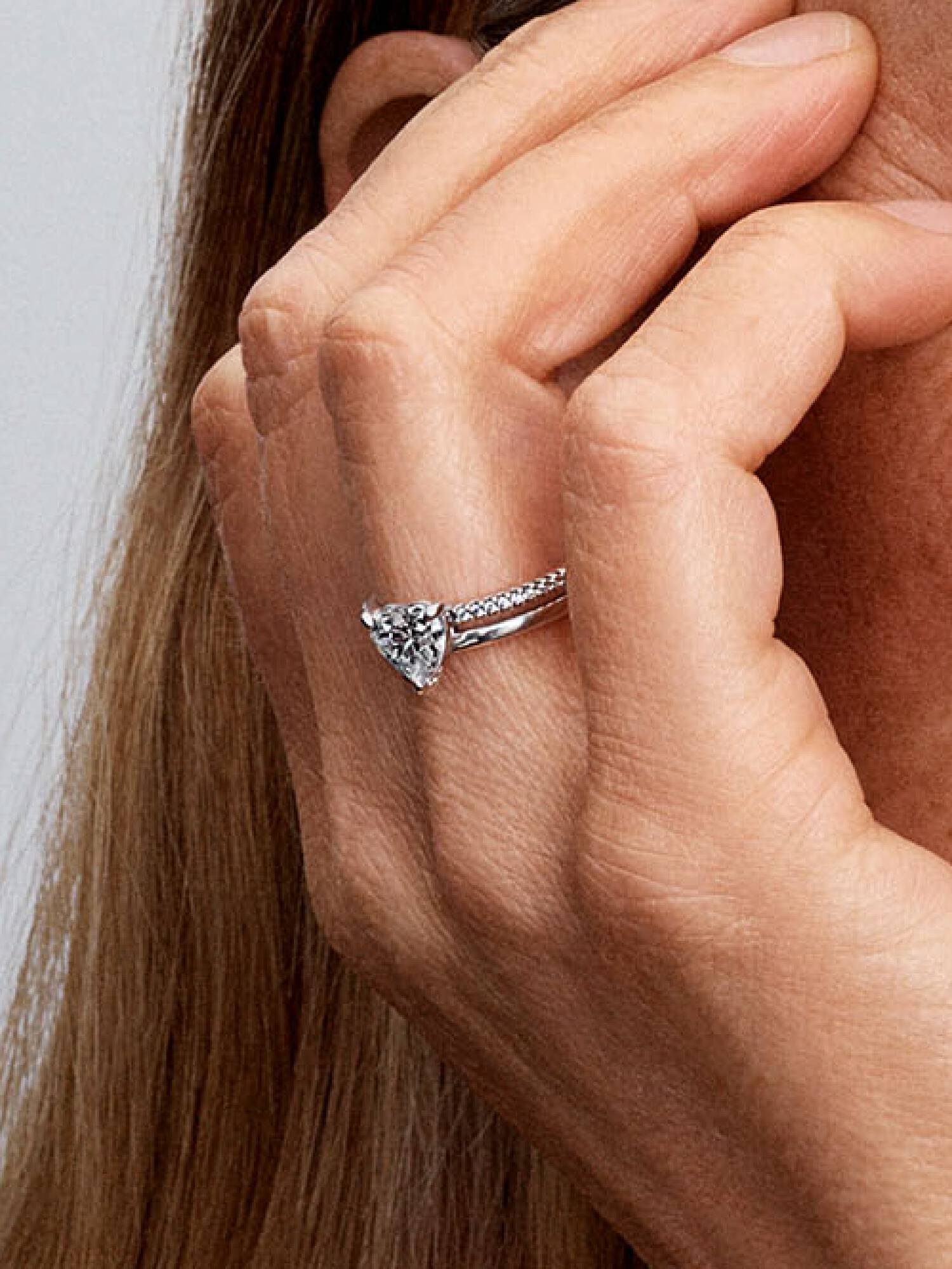 Dubbele Band Ring Met Hart