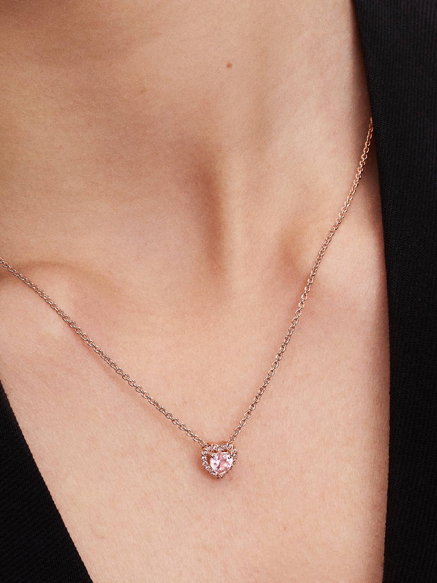Roze hart halsketting