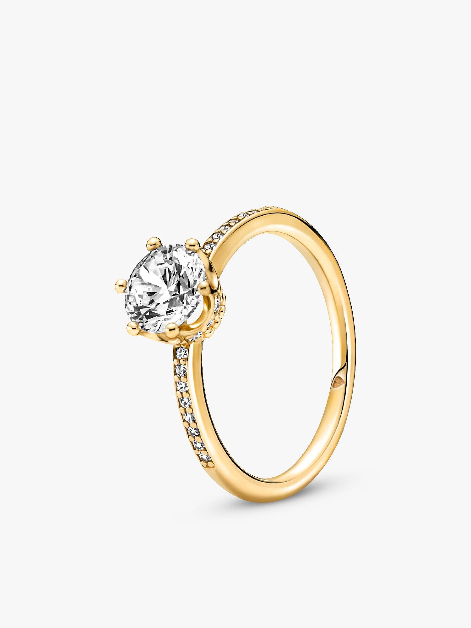 Transparante Sprankelende Kroon Solitaire Ring