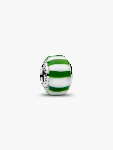 Groen pepermunt muranoglas bedel