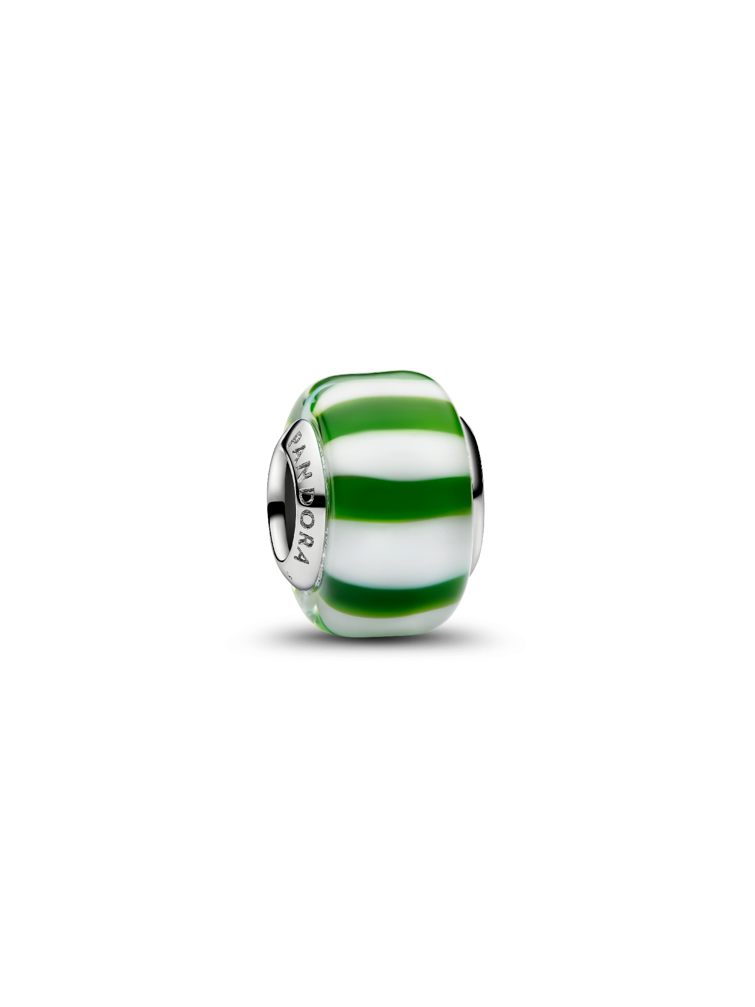 Groen pepermunt muranoglas bedel 