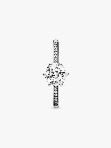 Transparante Sprankelende Kroon Solitaire Ring