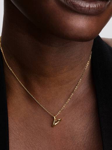 Organisch Gevormde Ketting met Kleine Hartvormige Hanger