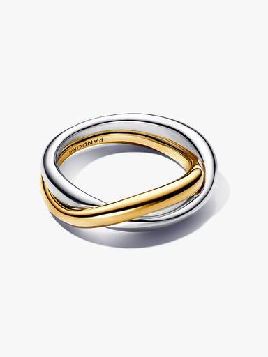 Tweekleurige Verstrengelde Banden Ring