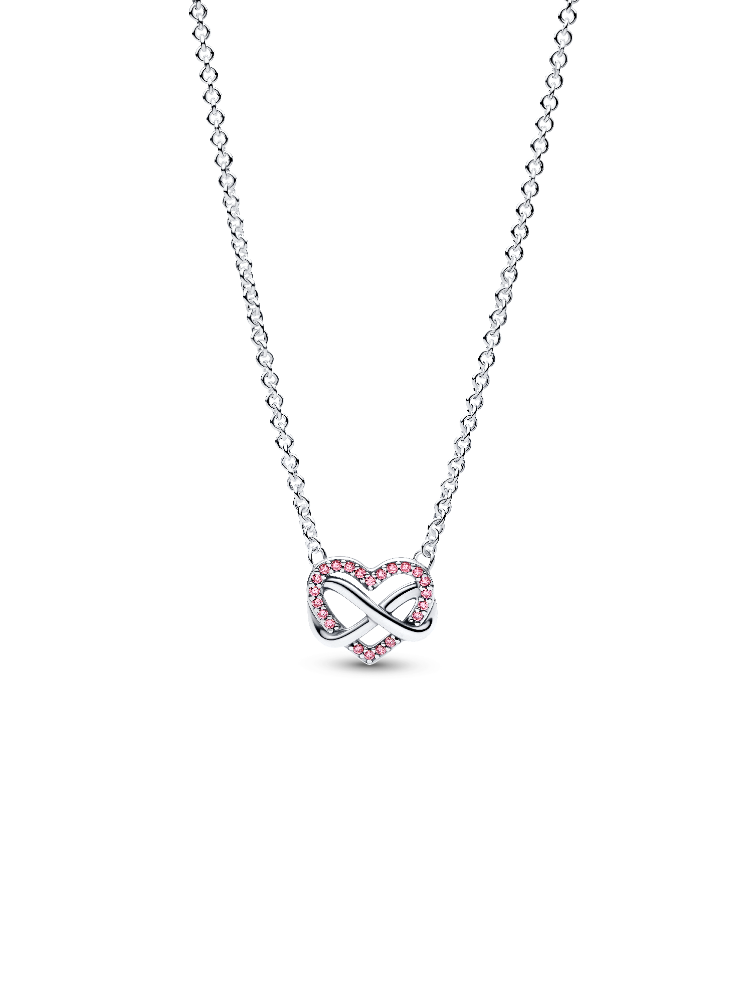 Sprankelende Roze Infinity Hart Halsketting