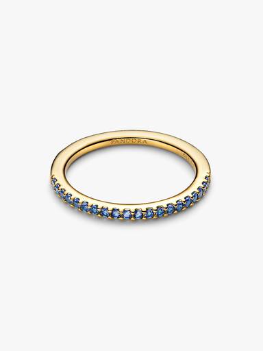 Sprankelende Blauwe Halve Eternity Bandring