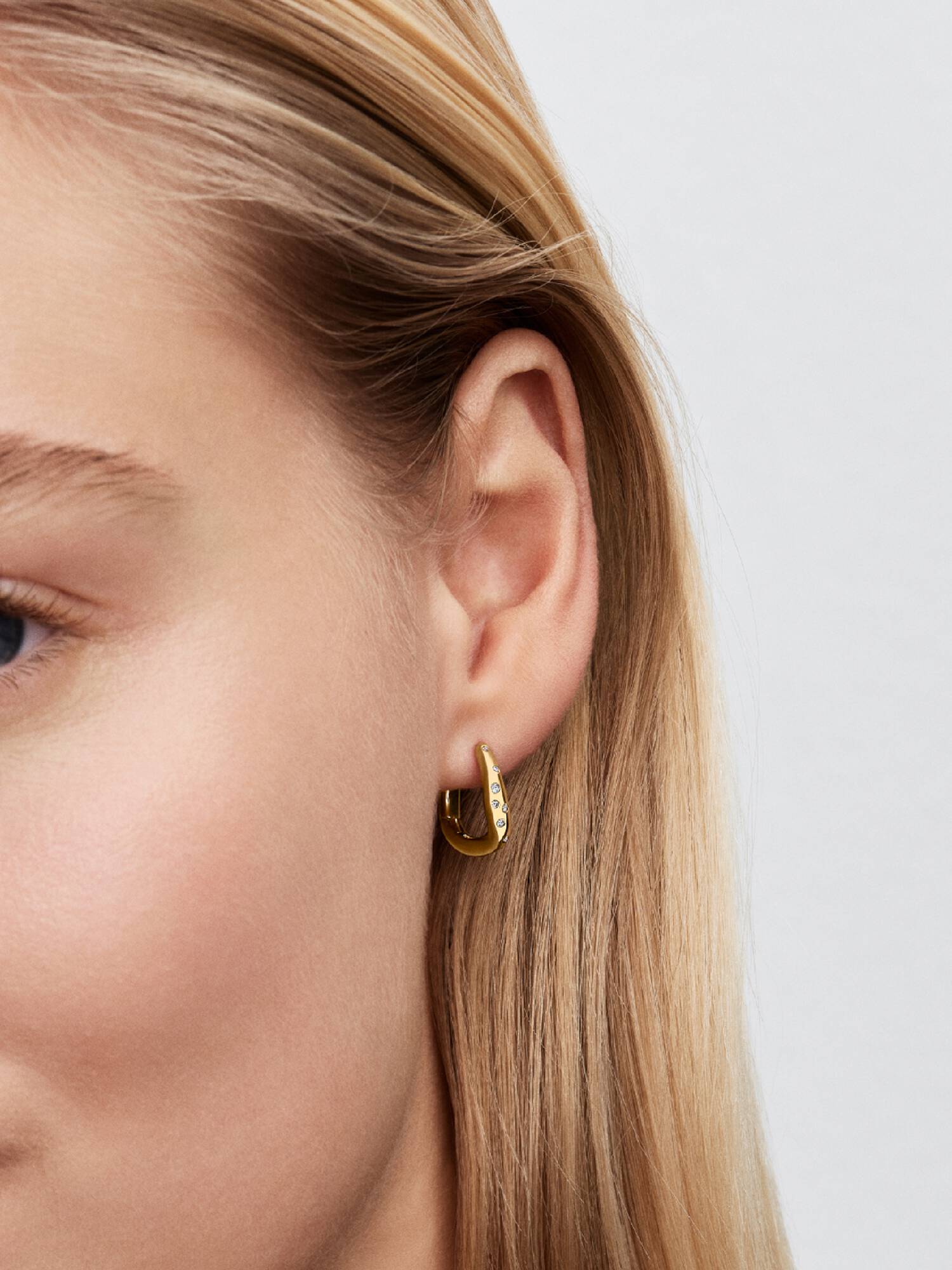 Organisch Gevormde Steengezette Oorringen