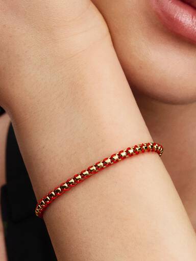 Rood Koord Chain Armband