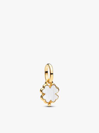 Geluksmoment sieradenset ketting met graveerbare hanger & klavertjevier‑bedel