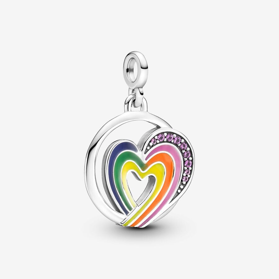 Pandora ME Rainbow Heart of Freedom Medaillonbedel image number 0