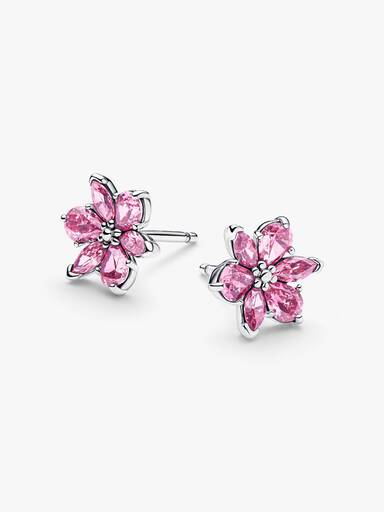 Sprankelende Roze Herbarium Bloem Oorknopjes