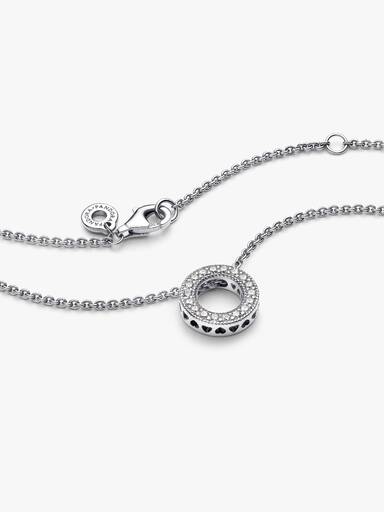 Pandora Logo Pavé Cirkel Halsketting