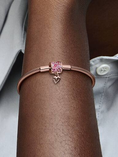 Sprankelend Geschetst Hart Snake Chain Armband
