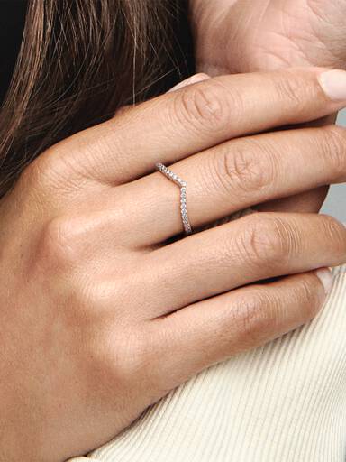 Sprankelende Wishbone Ring