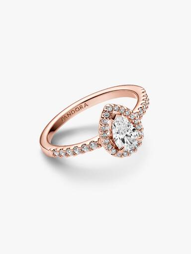 Sprankelende Peer Halo Ring