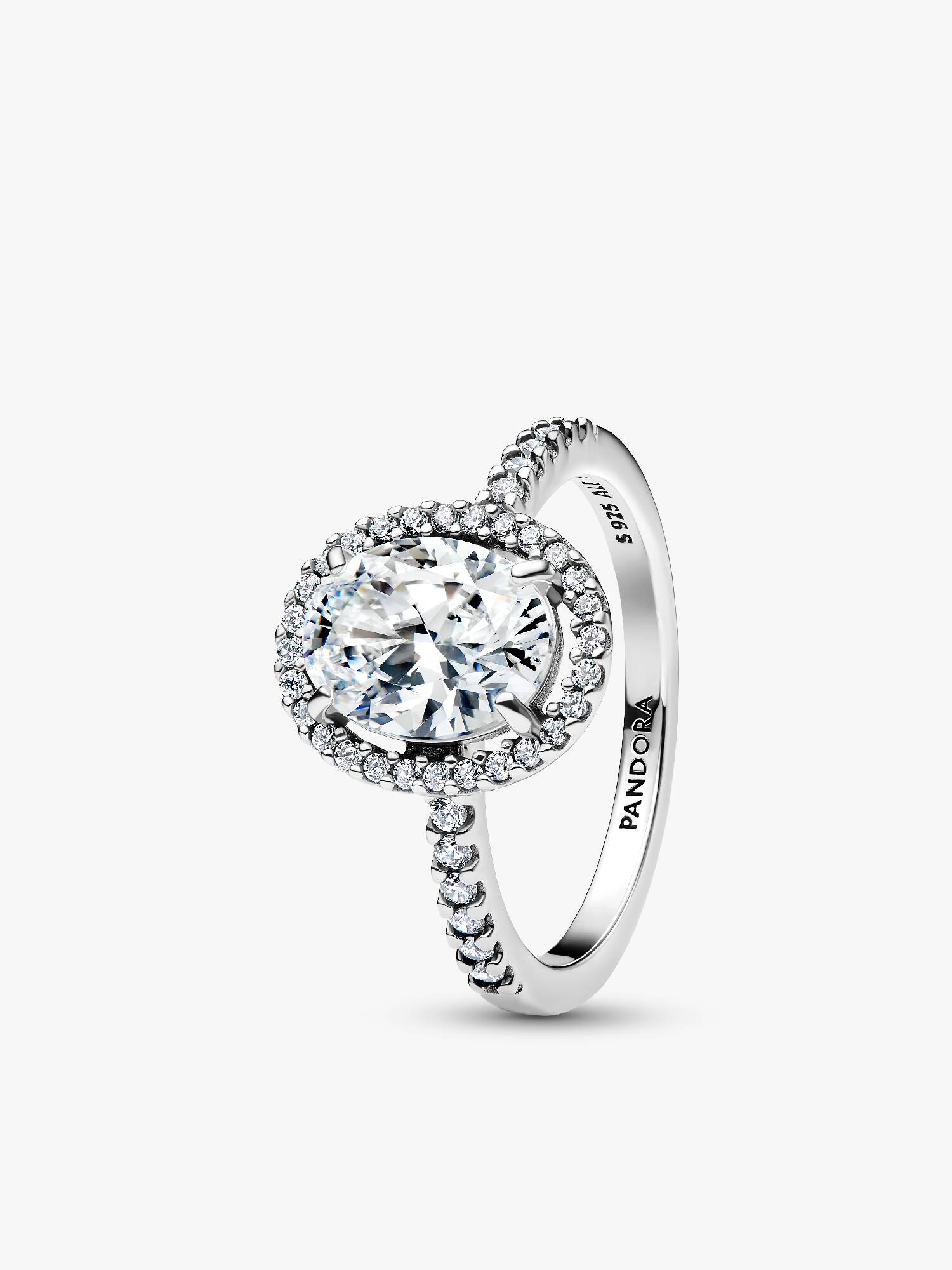 Ovale Sprankelende Halo Statement Ring