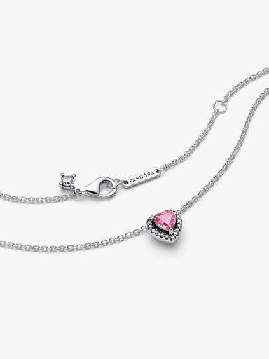 Roze Verhoogd Hart Halsketting