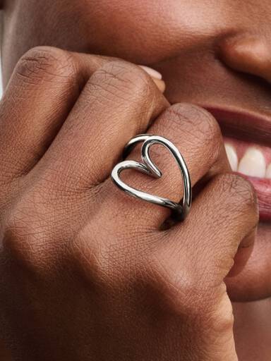 Organisch Gevormde Hart Ring