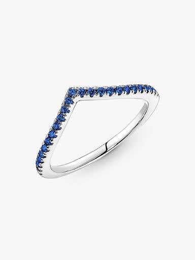 Pandora Timeless Sprankelend Blauwe Wishbone Ring