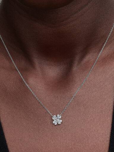 Sprankelend Klavertjevier Ketting met Hanger