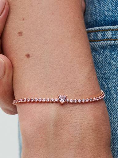 Sprankelend Hart Tennisarmband