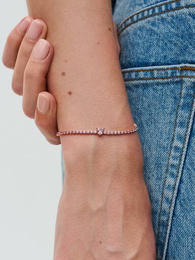 Sprankelend Hart Tennisarmband