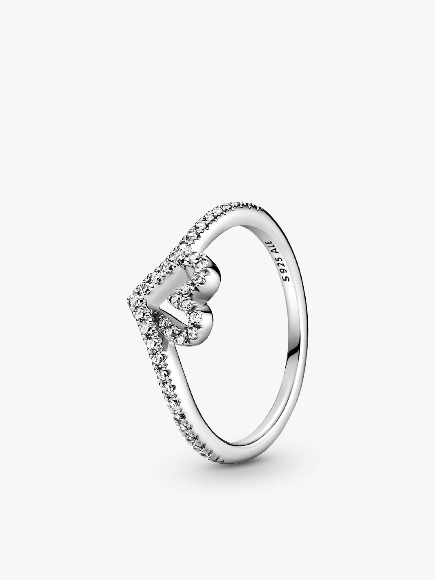 Sparkling Wishbone Hart Ring
