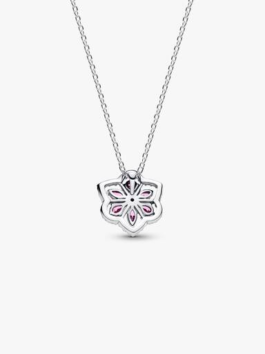 Sprankelende Roze Herbarium Bloem Ketting met Hanger