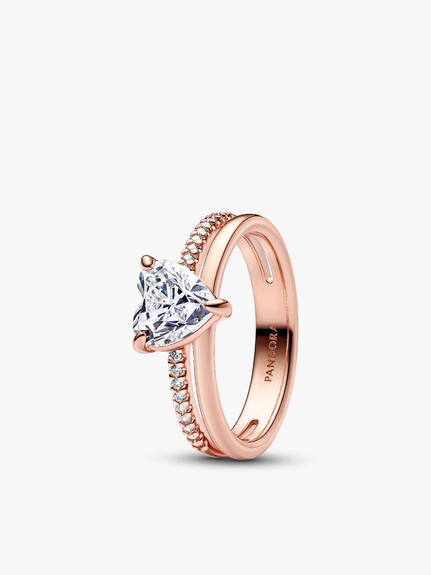 Dubbele Band Ring Met Hart