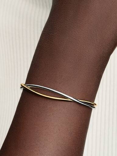 Verstrengelde Tweekleurige Open Bangle