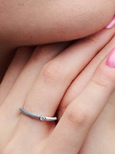 Pandora ME Pavé & Witte Dubbele Ring