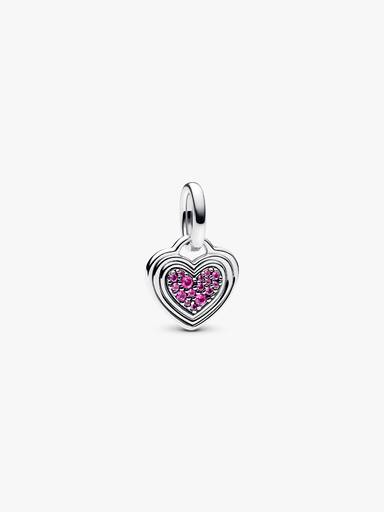 Hangende bedel met graveerbaar roze hart