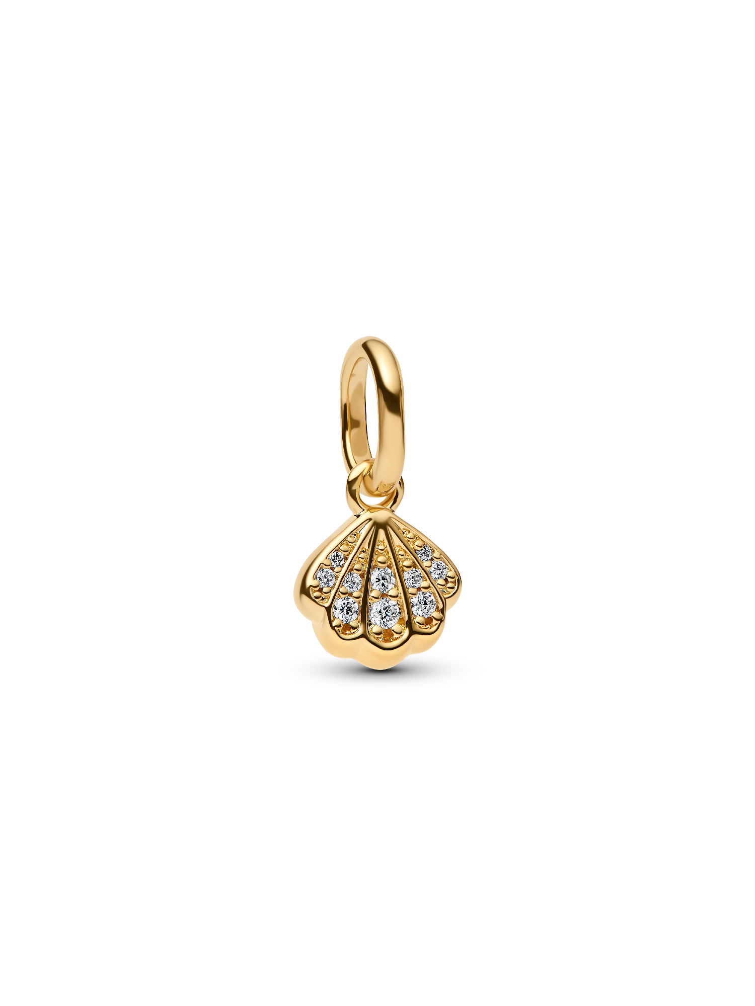 Sprankelende schelp mini hangende bedel