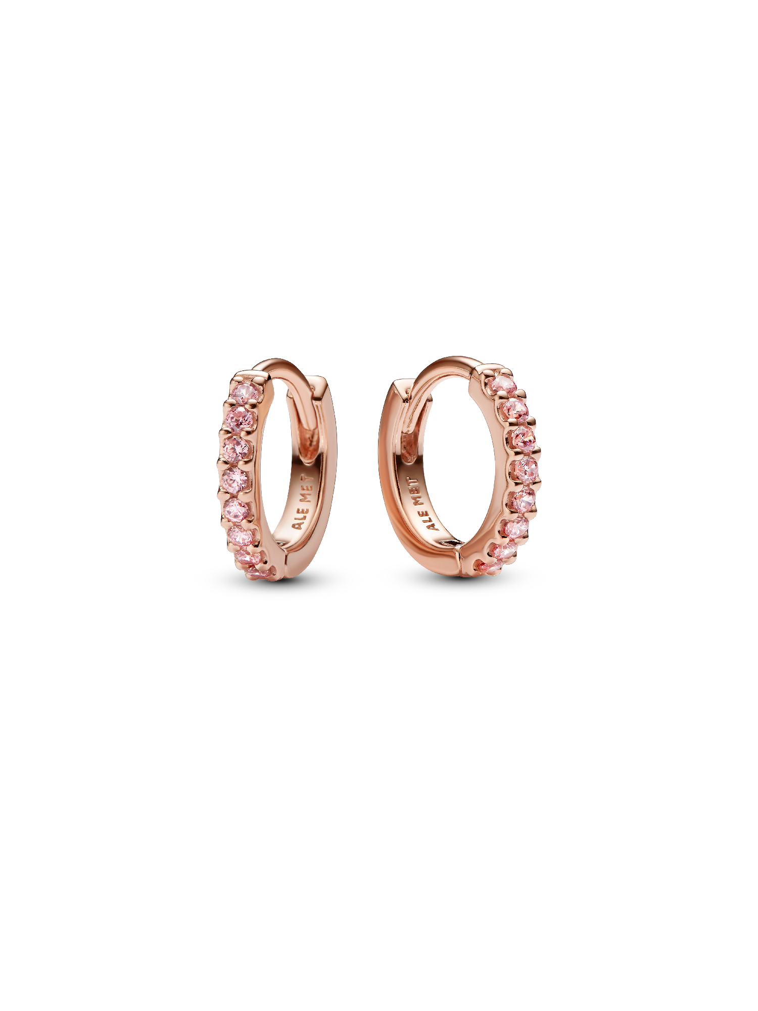 Sprankelende roze huggie-oorringen