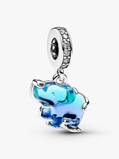 Blauwe Muranoglas Olifant Hangende Bedel