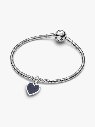 Graveerbaar Blauw Hart Hangende Bedel