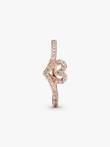 Sparkling Wishbone Hart Ring