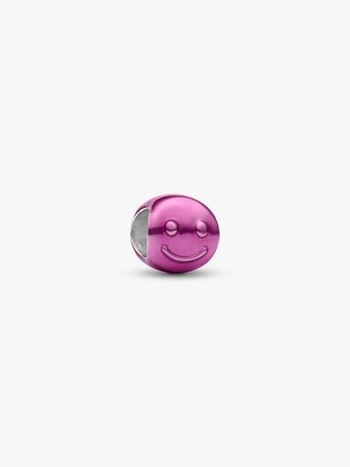 Roze blij gezicht minibedel