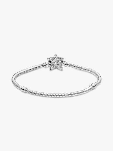 Pandora Moments Snake Chain Armband met Asymmetrische Ster Sluiting