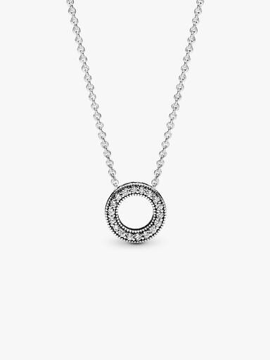 Pandora Logo Pavé Cirkel Halsketting
