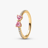 Sprankelende ring met roze strik Sprankelende ring met roze strik